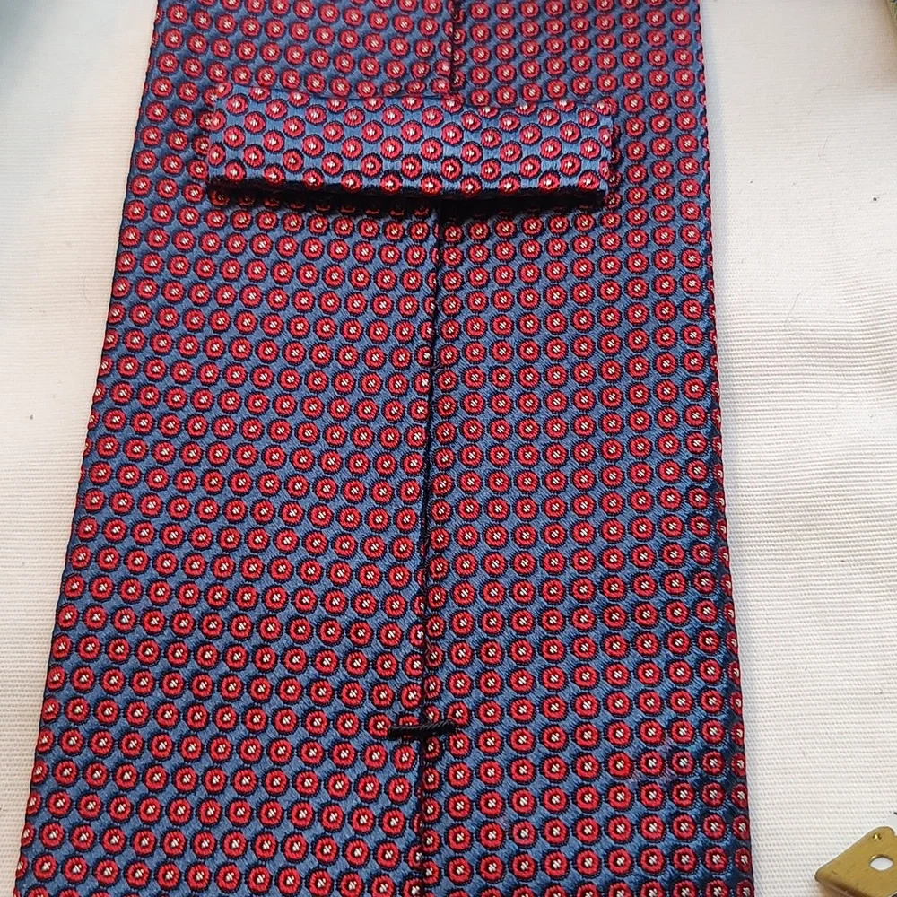 Polka dot Land's End tie lot x 2, blues, green, red
